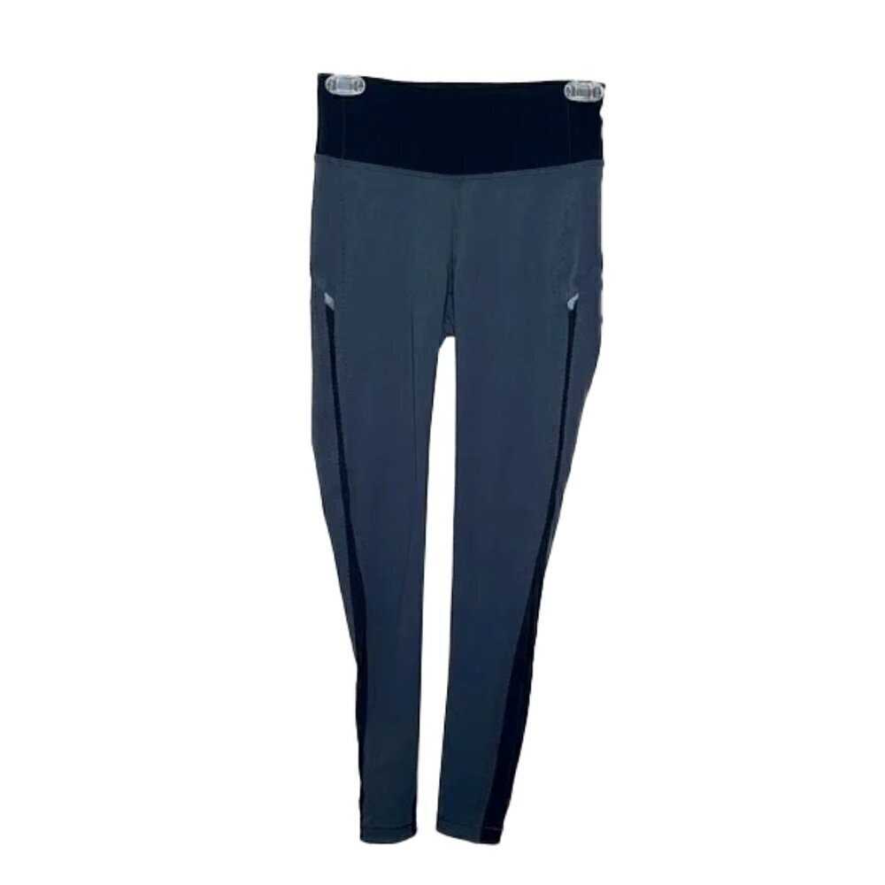 🆕 LULULEMON wunder under gray leggings scalloped with side mesh 28” size 4